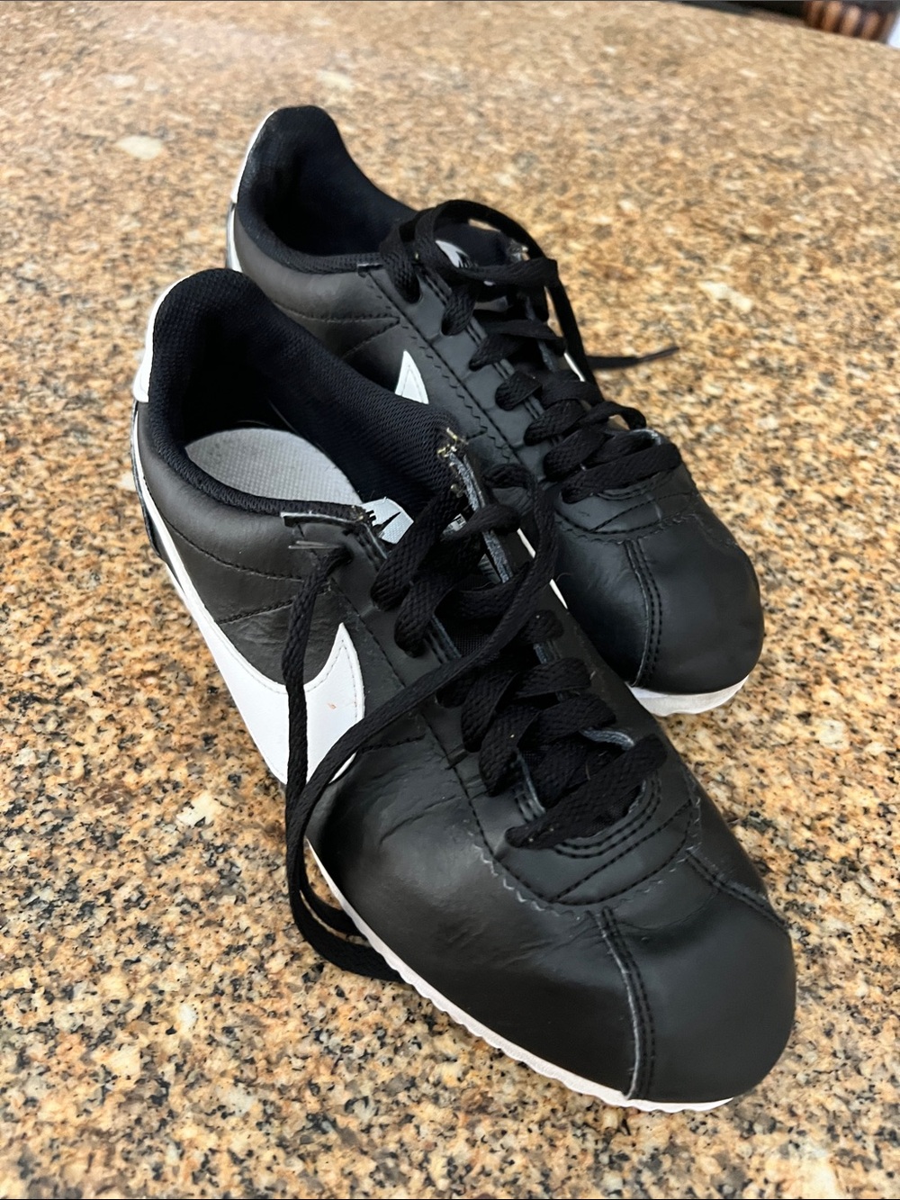 Nike Cortez Black with White Swoosh Low-Profile Sneakers